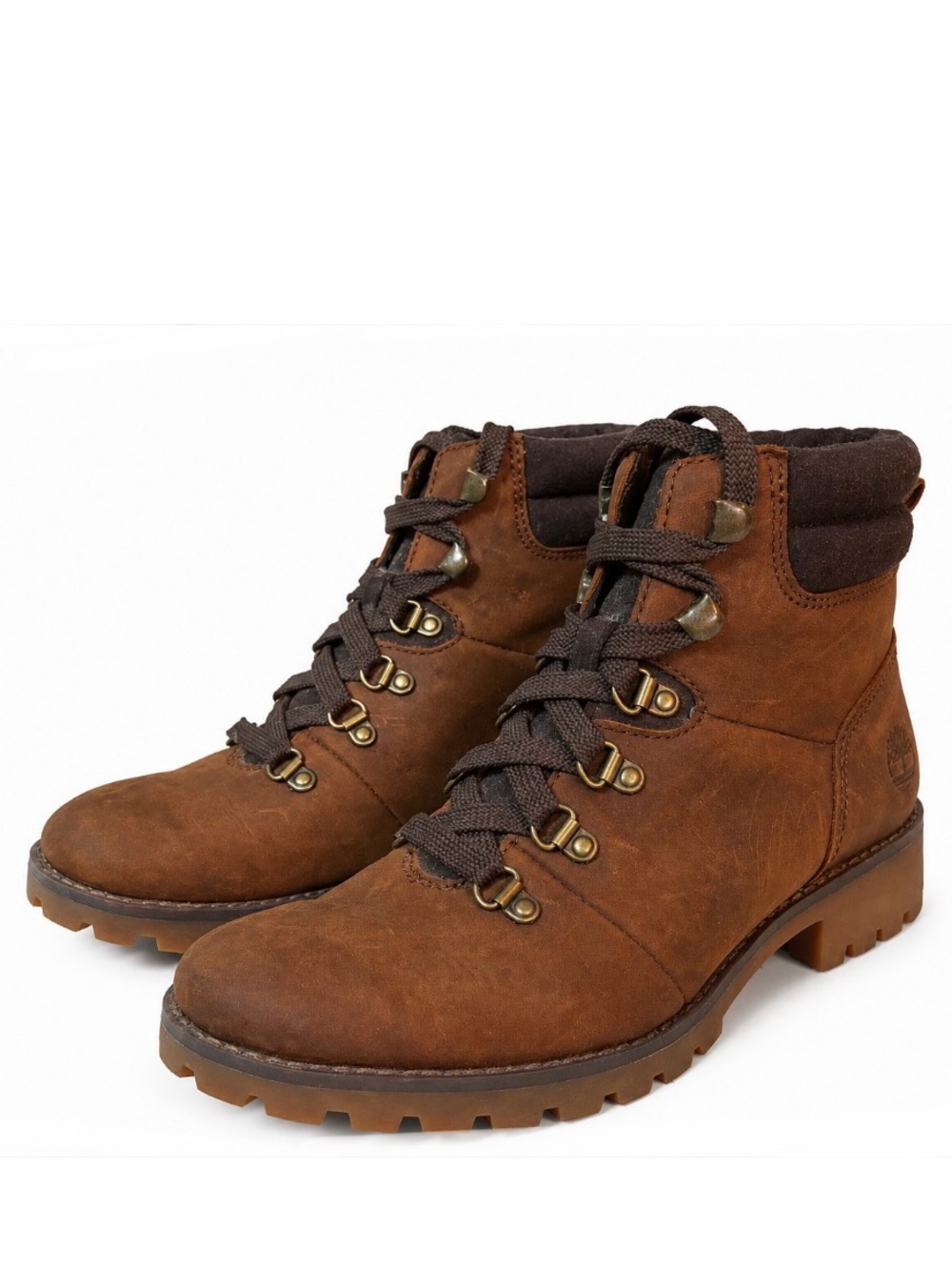 Timberland Brown Lace-Up Leather Hiking Boots